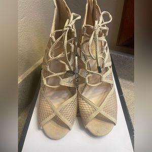 NINE WEST - NEW NUDE MESH HEEL SANDAL